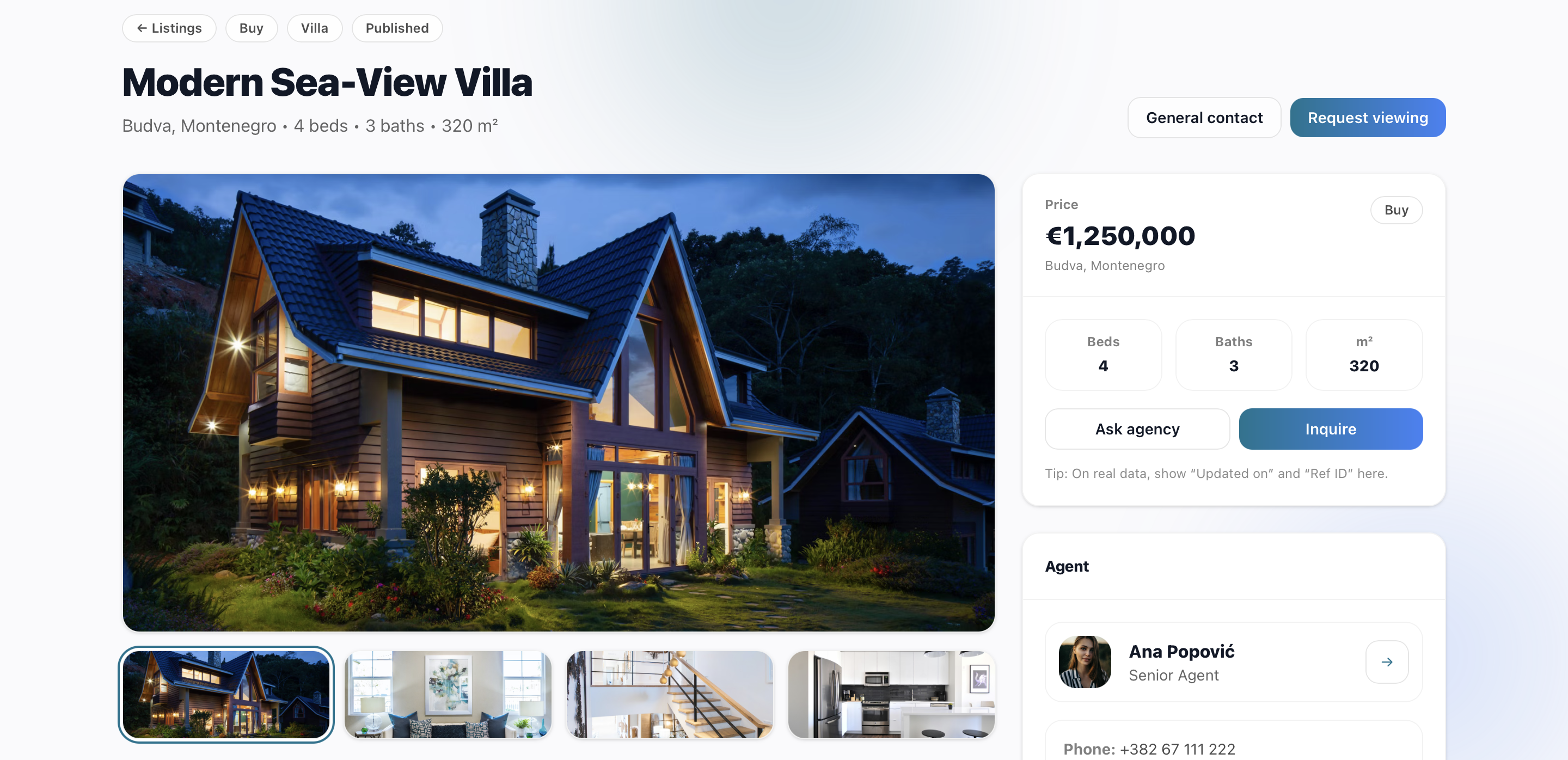 EstateKit property detail page